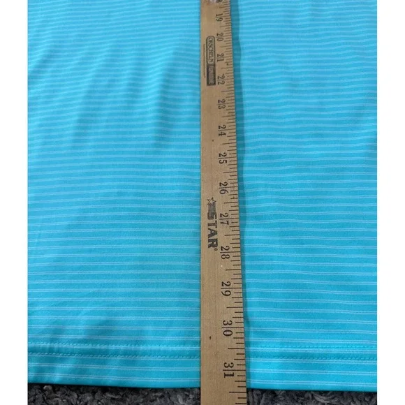 Ben Hogan Performance Polo Shirt Men's 2XL Aqua Blue Stripe Golf Casual Golfcore - Picture 4 of 5